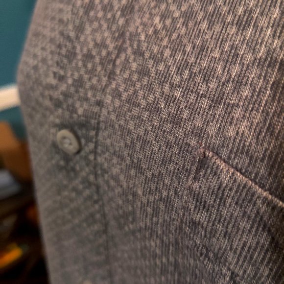 Tommy Bahama Grey Corduroy Button Up with Small White Diamond Pattern Men's M - Picture 2 of 5